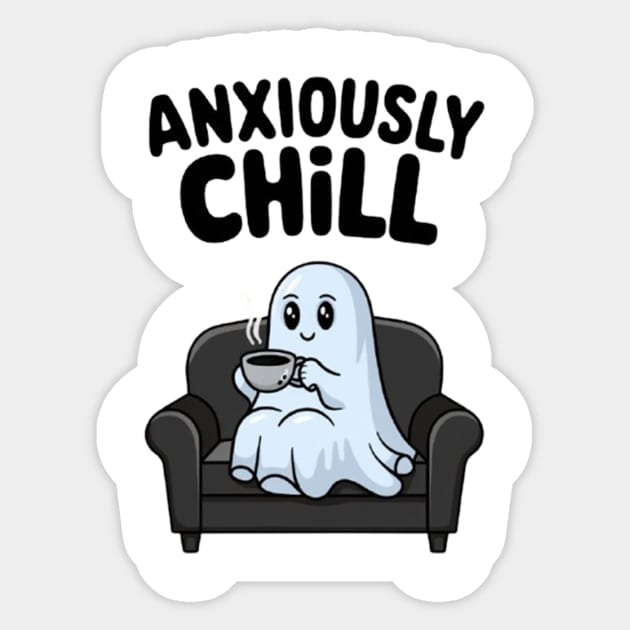 Anxiously Chill Sticker by Fauzi's Store